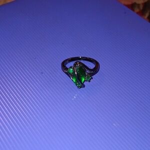 Emerald Green Teardrop Ring - Women Jewelry
